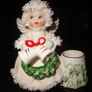 Commodore Christmas Angel Candle Holder  Made Japan Coleslaw Trim Ornament